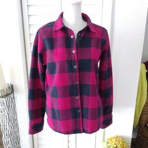 Orvis Teton jacket fleece lined‎ buffalo check long sleeve women's snap close M